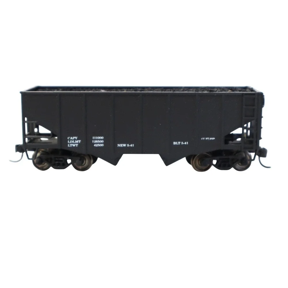 HO Scale Black Hopper Rail Car with Coal Load BLT 5-41 Freight Train Model